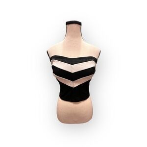 NWT Charlotte Russe Zippered Zig Zag Tube Top M